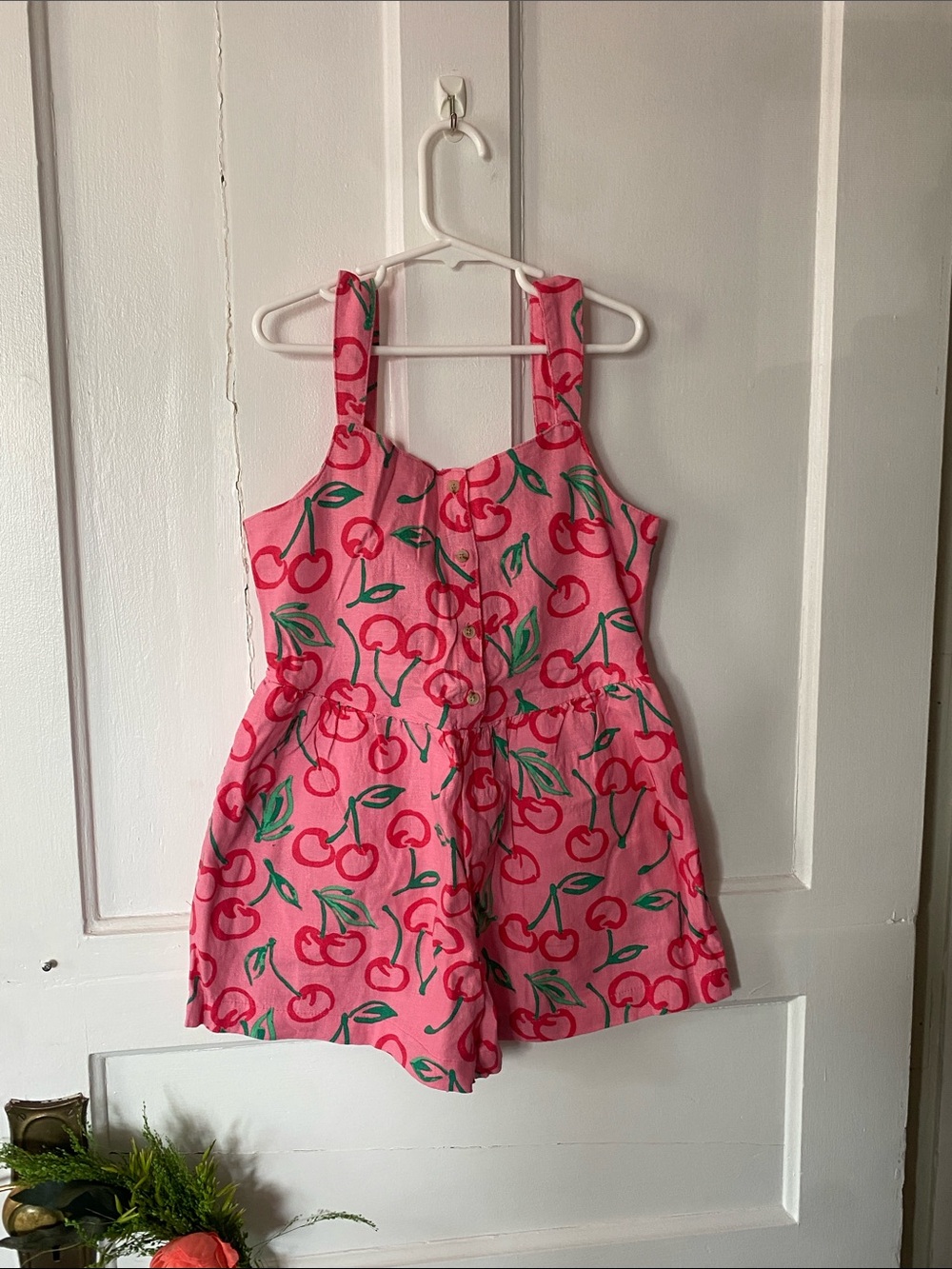 Old Navy Pink Cherry Print Romper